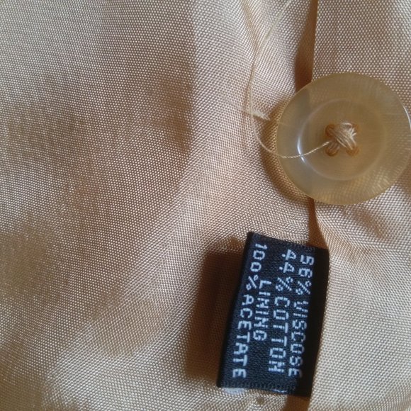 ELLEN TRACY Blazer Single Breasted Jacket Light Yellow Size Petite 12 - Picture 9 of 10